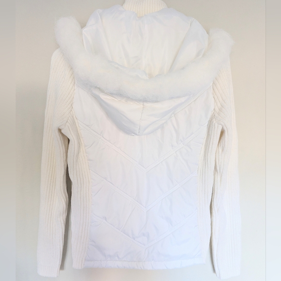 Women's White Hooded Jacket - Picture 4 of 7